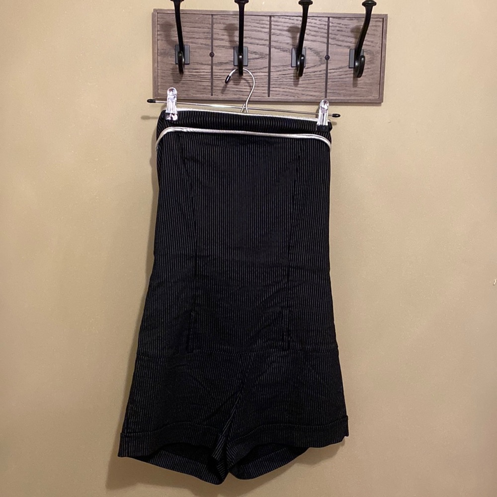 Black pinstriped romper